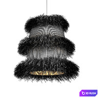 Wicker lotus lamp 3 3D Model Vray