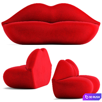 Gufram Bocca Sofa 3D Model Vray