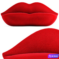 Gufram Bocca Sofa 3D Model Vray