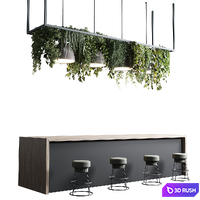 Reception Desk for Restaurant and Caffe set 04 3D Model Vray