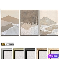 Abstract Painting Set of 3 pieces - No 55 3D Model Vray, Corona