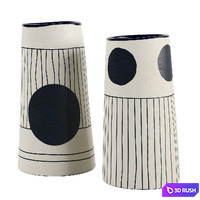 Handmade Decorated Indigo Ceramic Vase 1 3D Model Corona
