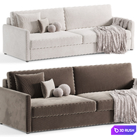 MALEA COGNAC BROWN VELVET SOFA By CB2 3D Model Corona