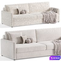 MALEA COGNAC BROWN VELVET SOFA By CB2 3D Model Corona