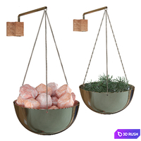 Aroma bath bowl 20 cm with Himalayan salt or branches 3D Model Vray, Corona