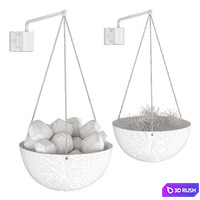 Aroma bath bowl 20 cm with Himalayan salt or branches 3D Model Vray, Corona