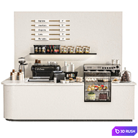 Coffee point in a shopping center with desserts and sweets 3D Model Corona