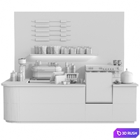 Coffee point in a shopping center with desserts and sweets 3D Model Corona