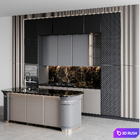 Kitchen modern 303 3D Model Vray, Corona