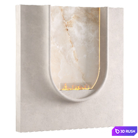 Wall with bio-fireplace 3D Model Vray, Corona