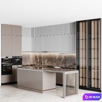 Kitchen modern312 3D Model Vray, Corona