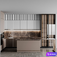 Kitchen modern312 3D Model Vray, Corona
