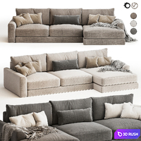 Corner sofa Sherlock Grey-Brown-cream 3D Model Vray, Corona