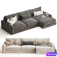Corner sofa Sherlock Grey-Brown-cream 3D Model Vray, Corona
