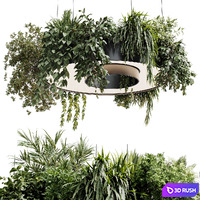 Circle pot light pendant - plant light hanging 23 3D Model Vray, Corona