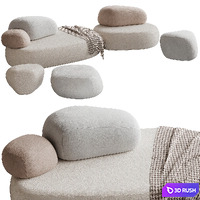 Pebble Rubble Sofa by Moroso 3D Model Corona