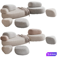 Pebble Rubble Sofa by Moroso 3D Model Corona