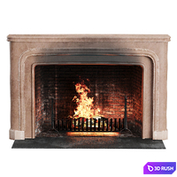 Wood burning fireplace 3D Model Corona