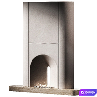 Fireplace. Arched semicircular portal of the hearth area 3D Model Vray, Corona