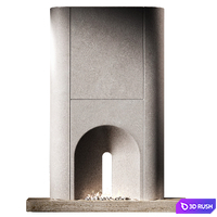 Fireplace. Arched semicircular portal of the hearth area 3D Model Vray, Corona