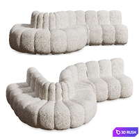 Modular sofa Jagger Dining bouclé 3D Model Vray, Corona