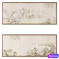 Japanese painting 3D Model Vray, Corona
