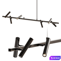 Elongated black leeds long mj chandelier 3D Model Corona