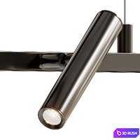 Elongated black leeds long mj chandelier 3D Model Corona
