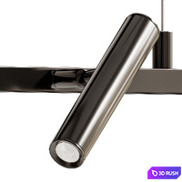 Elongated black leeds long mj chandelier 3D Model Corona