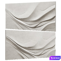 Beige Abstract Wall Art 3D Model Corona