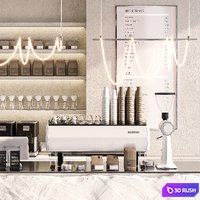 Cafe Light 3D Model Vray, Corona