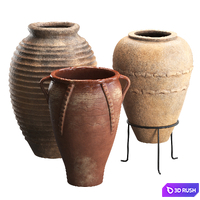 Artisan Clay Vessels (Restoration Hardware) 3D Model Vray, Corona