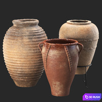 Artisan Clay Vessels (Restoration Hardware) 3D Model Vray, Corona