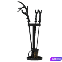 Pottery Barn Antler Fireplace Tool Set 3D Model Corona