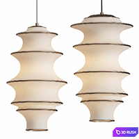 Japanese Design Wabi-sabi Fabric Pendant Lights 3D Model Vray, Corona