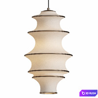 Japanese Design Wabi-sabi Fabric Pendant Lights 3D Model Vray, Corona