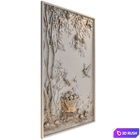 Bas-relief with birds and apples 3D Model Corona