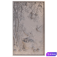 Bas-relief with birds and apples 3D Model Corona
