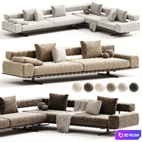 WING sofa by Flexform 3D Model Corona