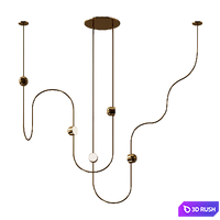 DIA CURVED 3 ceiling lamp by Ovature Studios 3D Model Vray, Corona