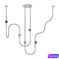 DIA CURVED 3 ceiling lamp by Ovature Studios 3D Model Vray, Corona
