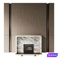 Fireplace with marble portal SIII3 3D Model Corona