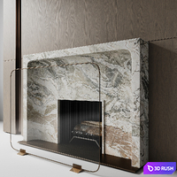 Fireplace with marble portal SIII3 3D Model Corona