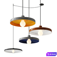 Disk hanging pendant lamp by tossB 3D Model Vray, Corona