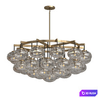 Restoration Hardware Cabrette Clear Glass Round Chandelier 3D Model Corona