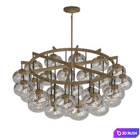 Restoration Hardware Cabrette Clear Glass Round Chandelier 3D Model Corona