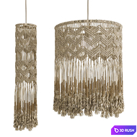 Macrame Hanging Lights #1 3D Model Vray, Corona