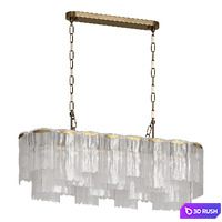 Rectangular hanging chandelier made of corrugated glass 3D Model Corona