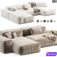 Boca Navi Modular Sofa 3D Model Vray, Corona