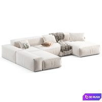 Boca Navi Modular Sofa 3D Model Vray, Corona